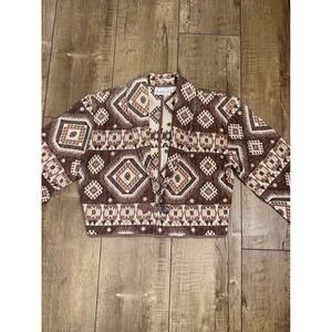 Flashback Southwestern Geometric Print Jacket Women's Size L Cotton Blazer
